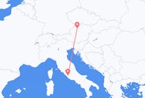 Vluchten van Rome, Italië naar Linz, Oostenrijk