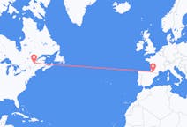 Flyg från Québec, Kanada till Lourdes (kommun i Brasilien, São Paulo, lat -20,94, long -50,24), Frankrike