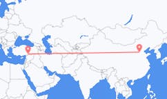 Lennot Shijiazhuangista, Kiina Gaziantepiin, Turkki
