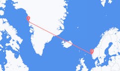 Lennot Upernavikista, Grönlanti Bergeniin, Norja