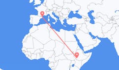 Flyrejser fra Jinka, Etiopien til Girona, Spanien