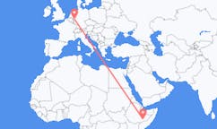 Flyreiser fra Gode, Etiopia til Köln, Tyskland