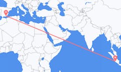 Flyreiser fra Bengkulu, Indonesia til Almeria, Spania