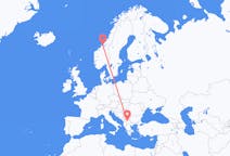 Lennot Skopjesta, Pohjois-Makedonia Ørlandiin, Norja