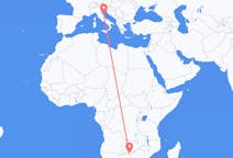 Flyreiser fra Livingstone, Zambia til Ancona, Italia