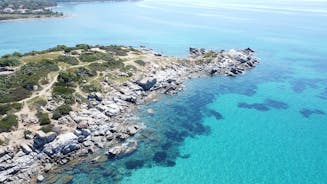 Photo of beautiful landscape of panoramic aerial view port of Genoa in a summer day, Italy.