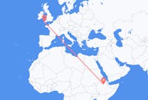 Flyreiser fra Dessie, Etiopia til Newquay, England