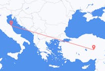 Flyreiser fra Kayseri, Tyrkia til Ancona, Italia