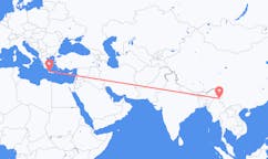 Flyreiser fra Myitkyina, til Khania