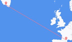 Flug frá Carcassonne, Frakklandi til Qaqortoq, Grænlandi