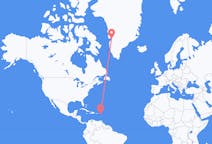 Flyreiser fra Saint Kitts, til Ilulissat