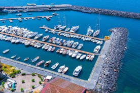 Photo of beautiful landscape of panoramic aerial view port of Genoa in a summer day, Italy.