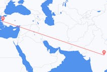 Lennot Jabalpurista, Intia Izmiriin, Turkki