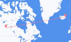 Flyreiser fra Fort McMurray, Canada til Egilsstaðir, Island