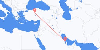 Vluchten van Bahrein naar Turkije