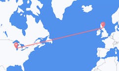 Flyreiser fra Milwaukee, til Edinburgh