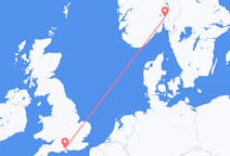 Lennot Oslosta, Norja Southamptoniin, Englanti