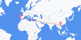 Flyreiser fra Vietnam til Portugal
