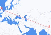 Flyreiser fra Kunming, Kina til Durham, England