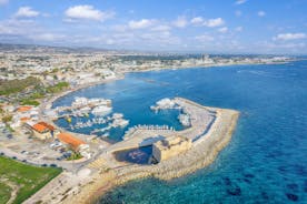 Photo of aerial view of Paphos with the Orthodox Cathedral of Agio Anargyroi, Cyprus.