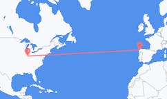 从印第安納波利斯飞往圣地亚哥 － 德孔波斯特拉的航班