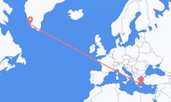 Lennot Santorinista, Kreikka Paamiutille, Grönlanti