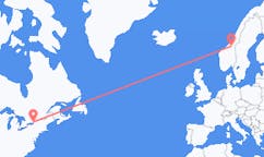 Flyrejser fra Kingston, Canada til Trondheim, Norge