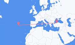 Flyrejser fra Zonguldak, Tyrkiet til Terceira, Portugal