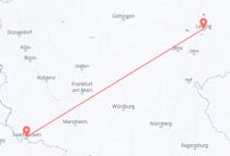 Vluchten van Saarbrücken, Duitsland naar Leipzig, Duitsland