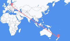 Flyrejser fra Whanganui til Warszawa