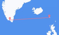 Flyrejser fra Narsaq, Grønland til Sørvágur, Færøerne