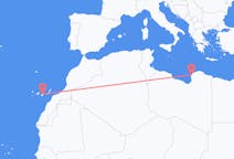 Flyrejser fra Benghazi til Las Palmas