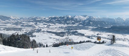 photo of an aerial view of Bolsterlang Ski resort  Allgäu, Bavaria, Germany.