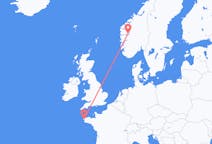 Voos de Sogndal, Noruega para Brest, França