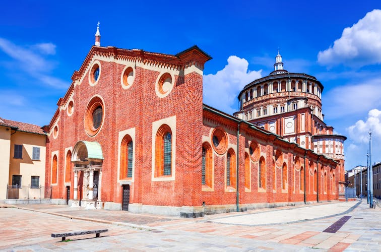 Photo of Milano, Italy. Church Santa Maria delle Grazie in Milan, famous for hosting Leonardo da Vinci masterpiece "The Last Supper".