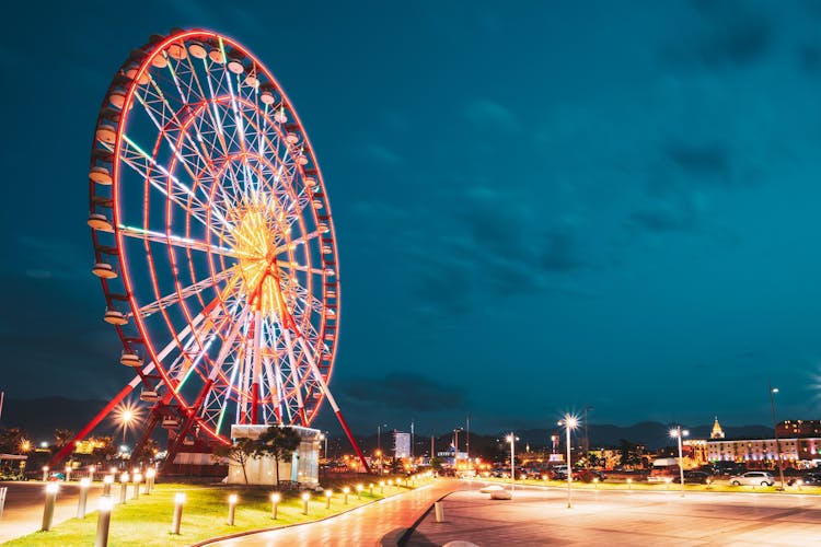 Photo of Ferris Wheel At Promenade In Miracle Park, Amusement City Park, Batumi.