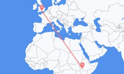 Flyreiser fra Jinka, Etiopia til Southampton, England