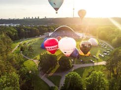 Aerial view of Vilnius old city.