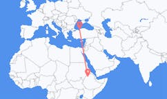 Flyrejser fra Gonder, Etiopien til Zonguldak, Tyrkiet