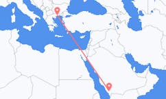 Lennot Abhasta, Saudi-Arabia Kavalan prefektuuriin, Kreikka