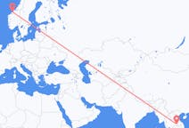 Flyrejser fra Ubon Ratchathani Province, Thailand til Kristiansund, Norge