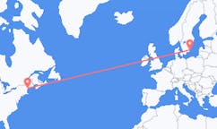 Lennot Portlandista, Yhdysvalloista Kalmariin, Ruotsiin
