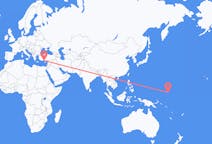 Flyreiser fra Kosrae, Mikronesiaføderasjonen til Gazipaşa, Tyrkia