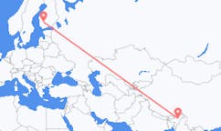 Flyrejser fra Jorhat, Indien til Tampere, Finland