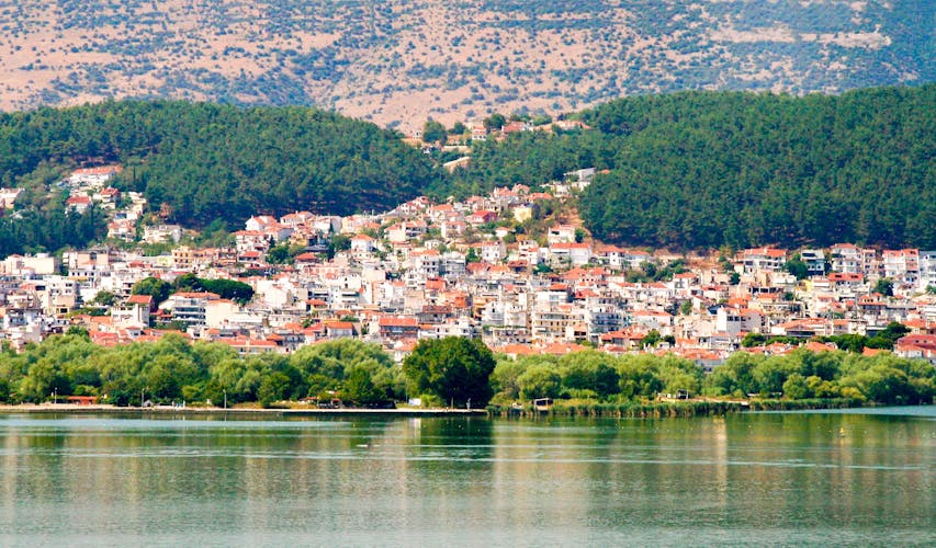 Photo of Ioannina city and the lake Pamvotis located in Epirus, Greece.