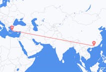 Lennot Guangzhousta, Kiina Lerosille, Kreikka