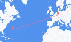 Lennot Bermudasta, Yhdistynyt kuningaskunta Frankfurtiin, Saksa