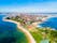 Photo of Santander city beach aerial panoramic view.