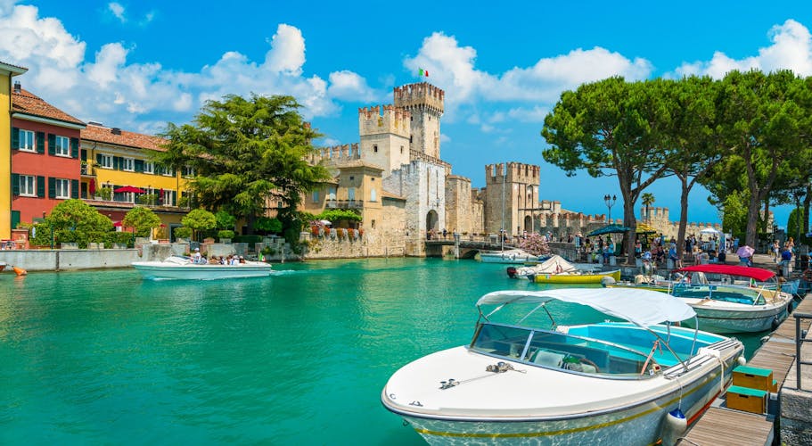 photo of view of The picturesque town of Sirmione on Lake Garda. Province of Brescia, Italy.