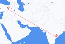Lennot Rajahmundrysta, Intia Diyarbakiriin, Turkki